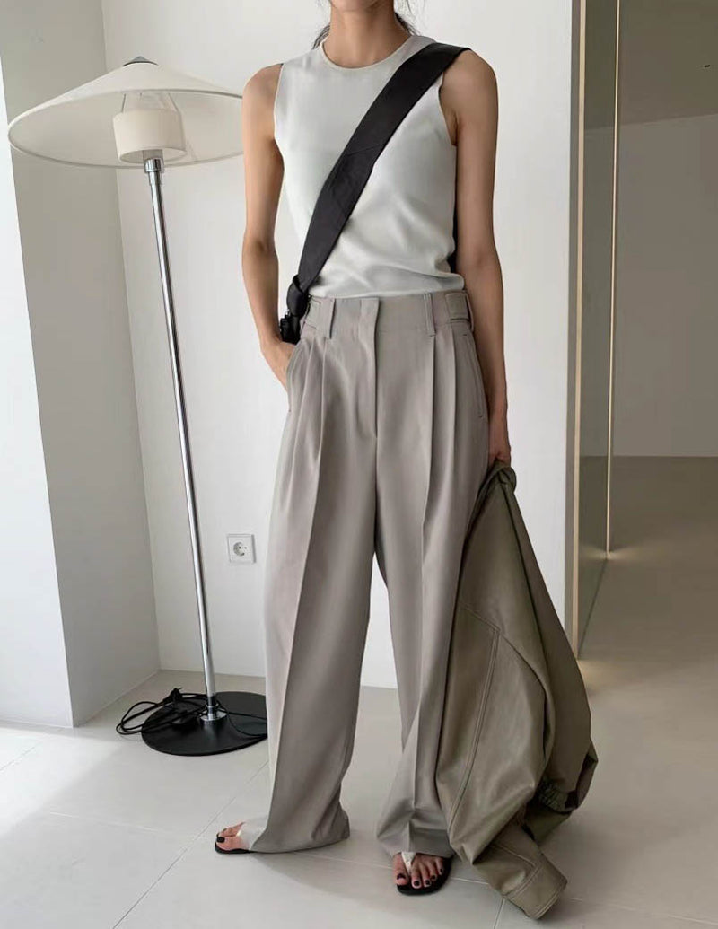 FRASIER TROUSERS Beige Grey