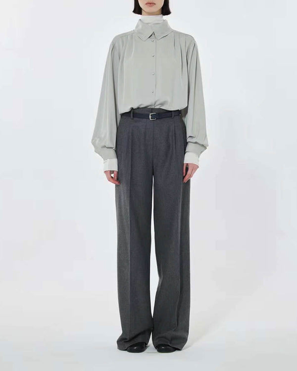 sanna ny alexis wool trousers charcoal