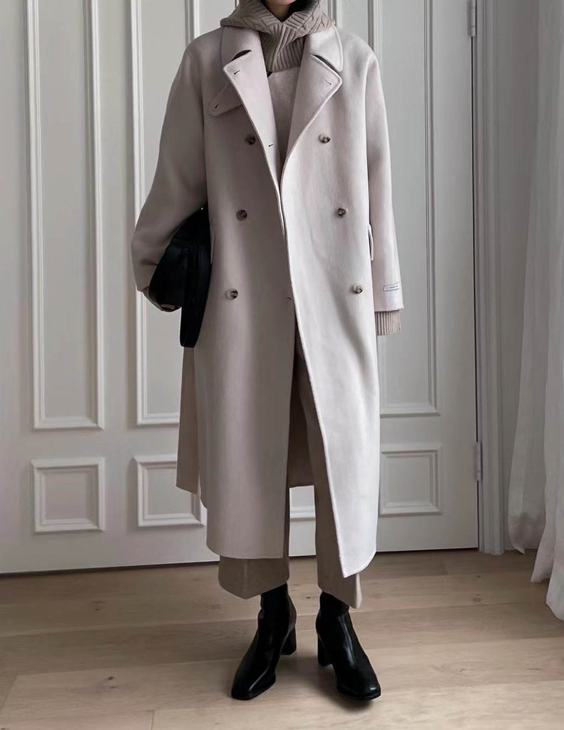 FRANCIS DOUBLE BREASTED OVERCOAT IVORY – SANNA New York