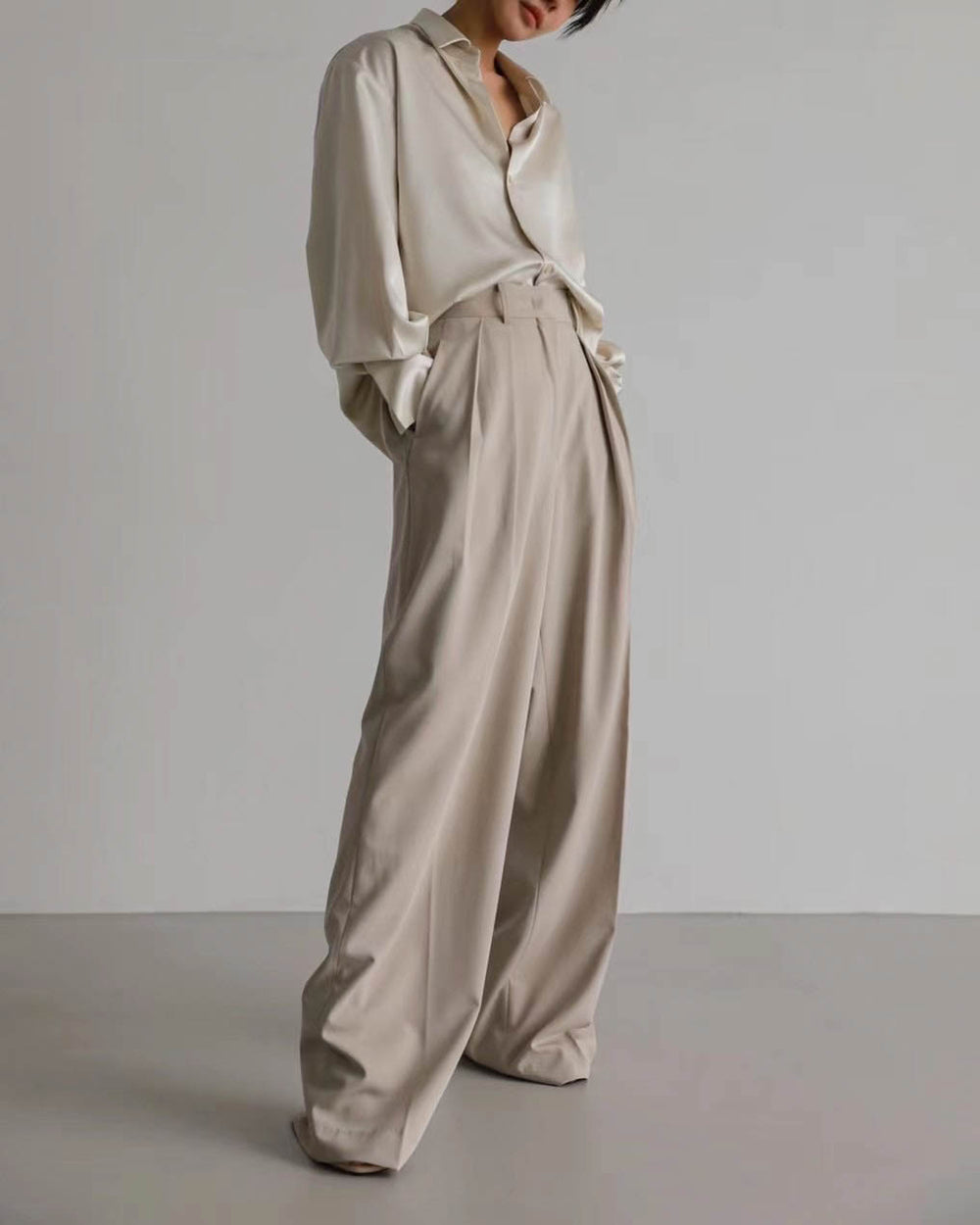 Dakota Pleated Pants - Ivory – The Frankie Shop