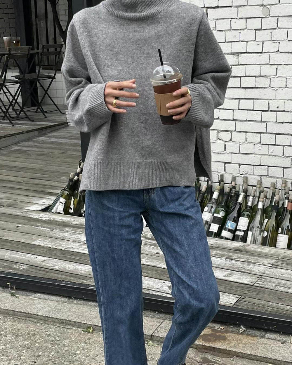 ARLES SIDE CUT TURTLENECK SOFT GREY – SANNA New York