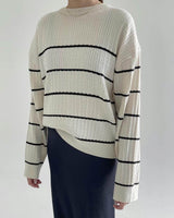 Sanna NY Cable Stripe Sweater Black 
