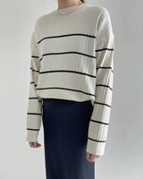 Cable Stripe Sweater Black