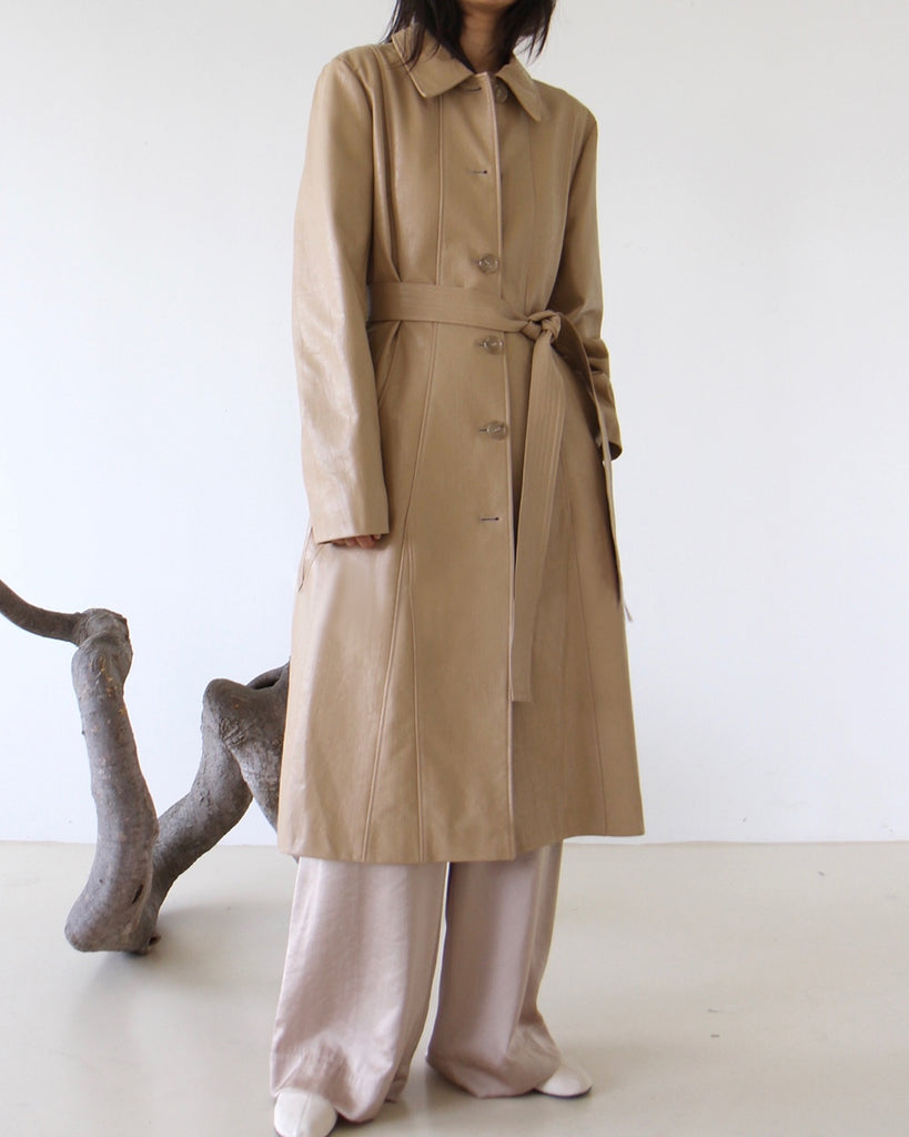 ジャケット・アウター YOURNUS Vegan Leather Trench Coat YOURNUS Vegan Leather Trench Coat