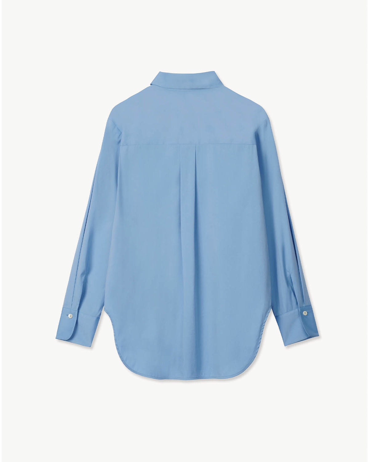 ★PARTIMENTO★ Chalk Stripe Roll Up Half Shirts Blue Poplin Classic Shirt Royal Blue – SANNA New York