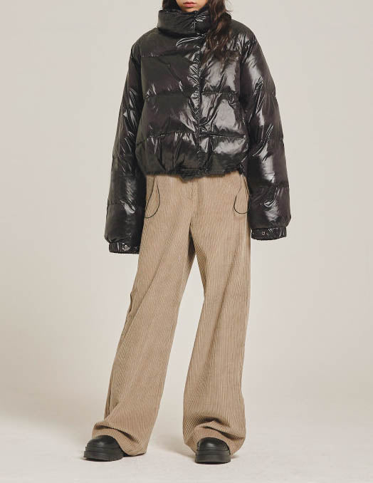 GLOSSY DOWN PUFFER BLACK