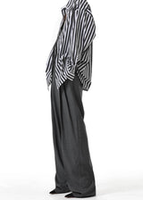 PLEATED WIDE LEG TROUSERS GRAPHITE