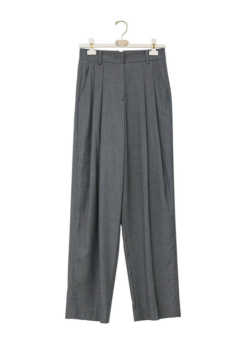 PLEATED WIDE LEG TROUSERS GRAPHITE